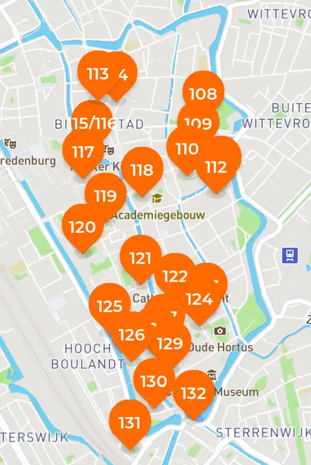 Route-binnenstad-glurenbijdeburen